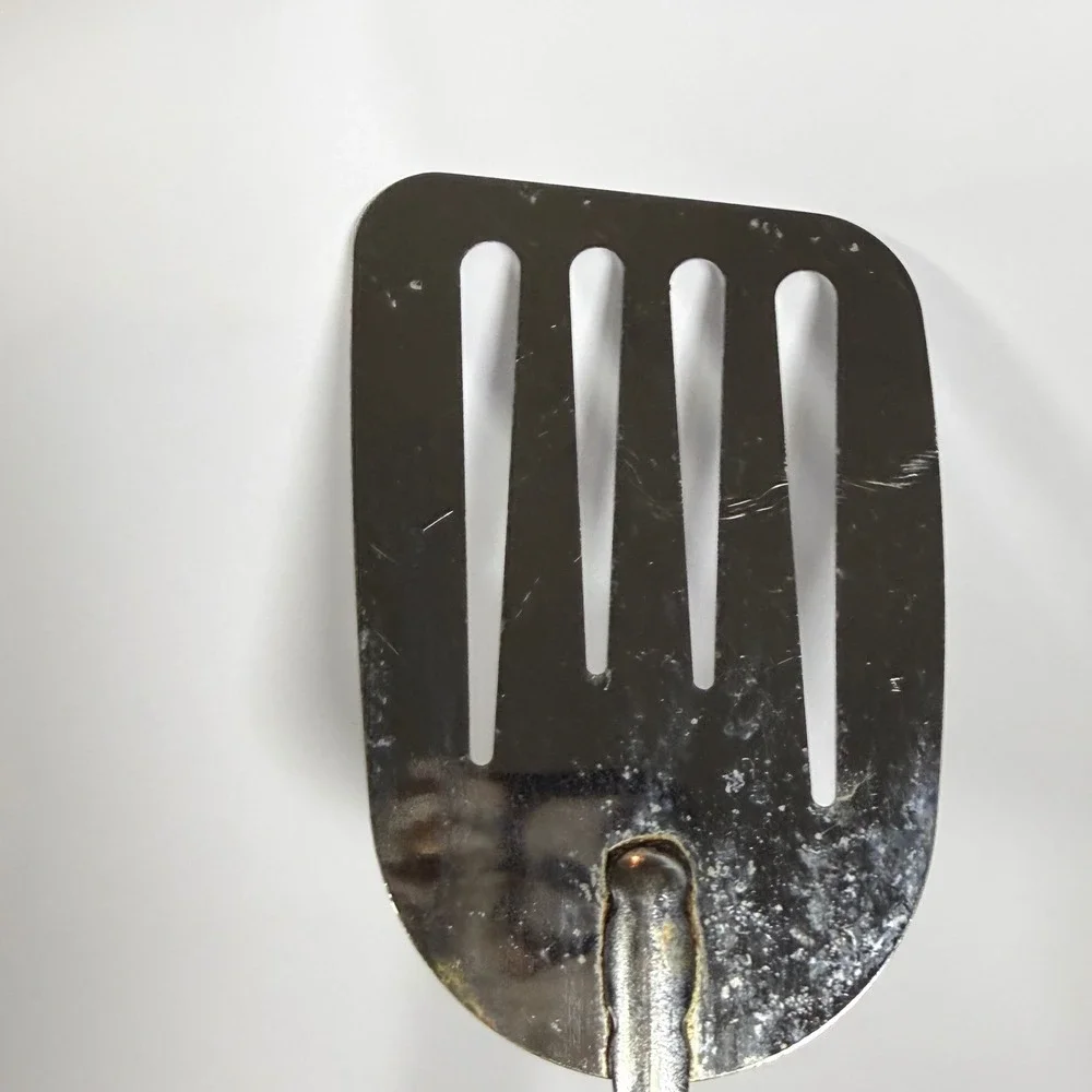 VTG Foley USA Spatula Four Slotted Turner Kitchen Tool Silver Black Chrome 12